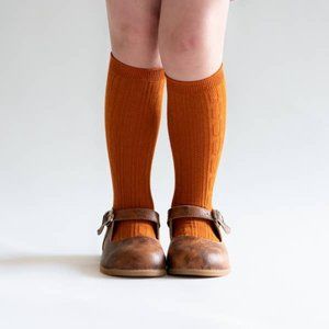 Toddler Knee High Socks in Pumpkin, 7-10 Y
